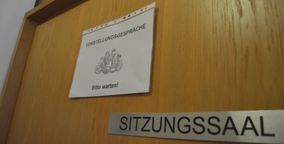 Tür zum Bewerbungsraum